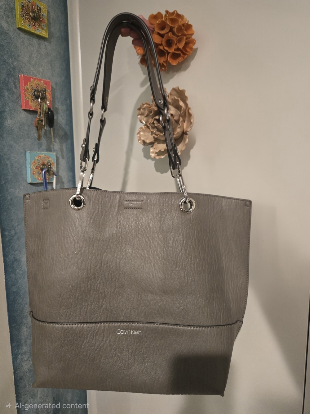 Calvin Klein Gray Tote Bag